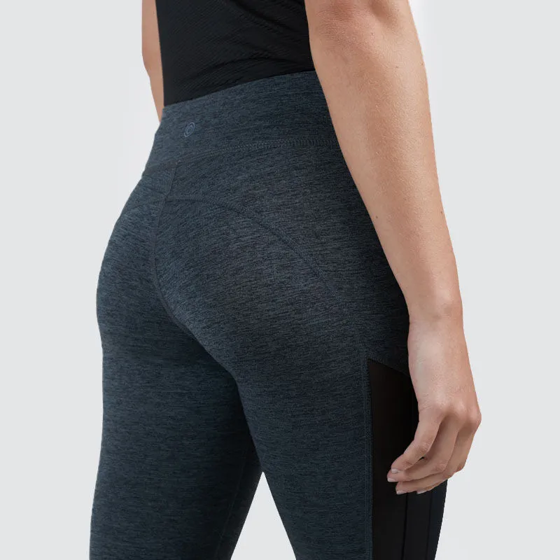 Leggins Deportivo Jaspe Corte En Malla