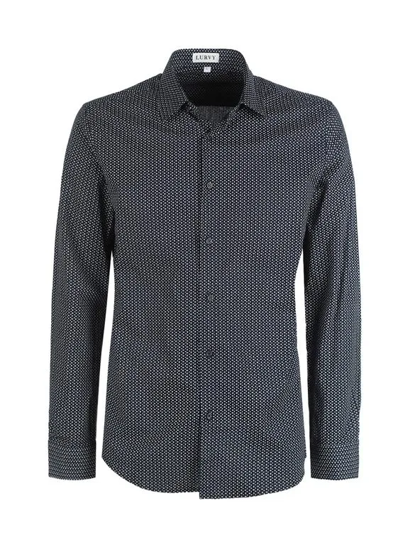 Lurvy Camisa de algodón de manga larga para hombre.