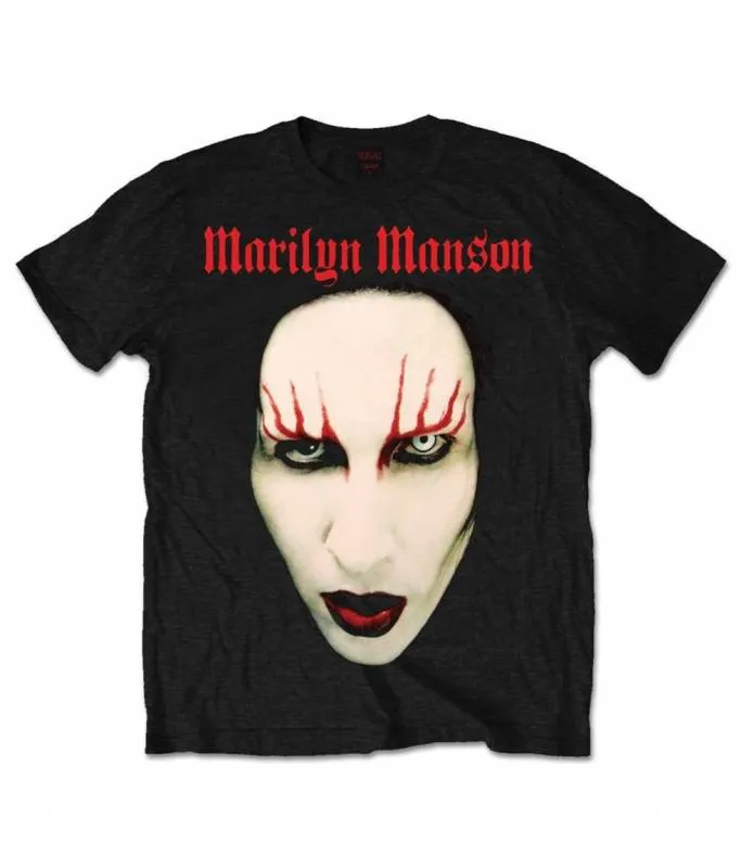 MARILYN MANSON Red Lips Camiseta Licencia Oficial Manga Corta Men Chico Rockoff MMTS0101MB