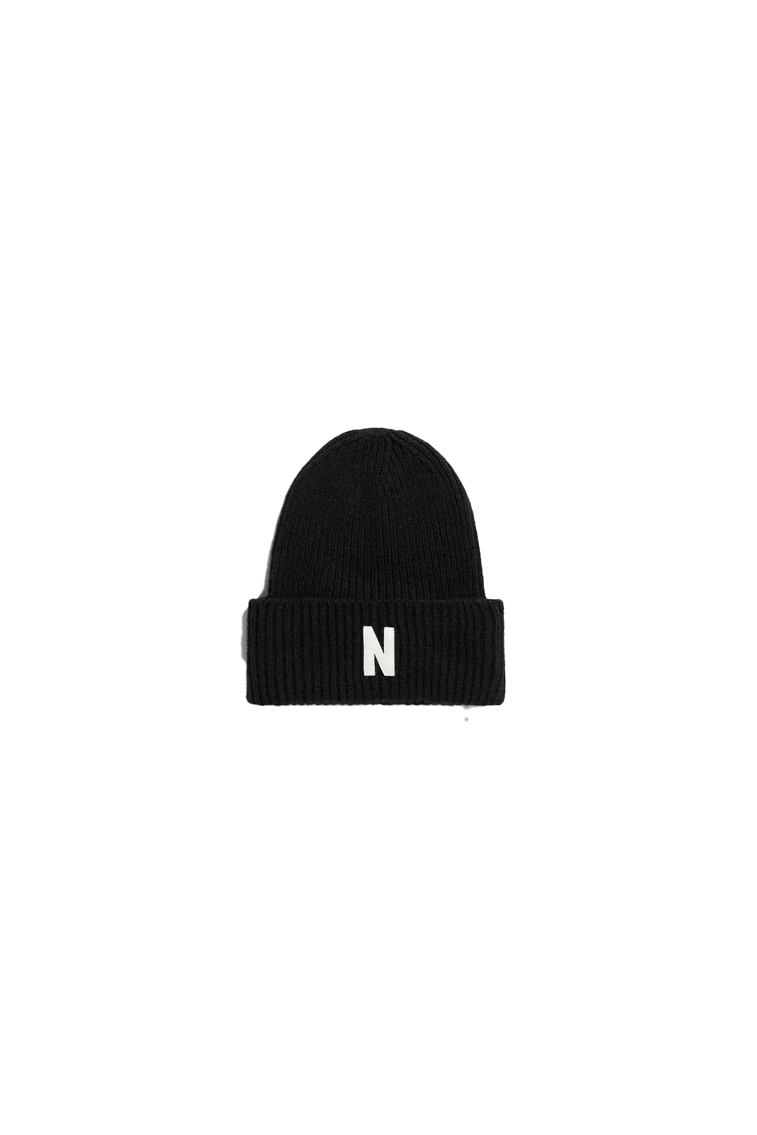 Merino Lambswool Rib N Logo Beanie