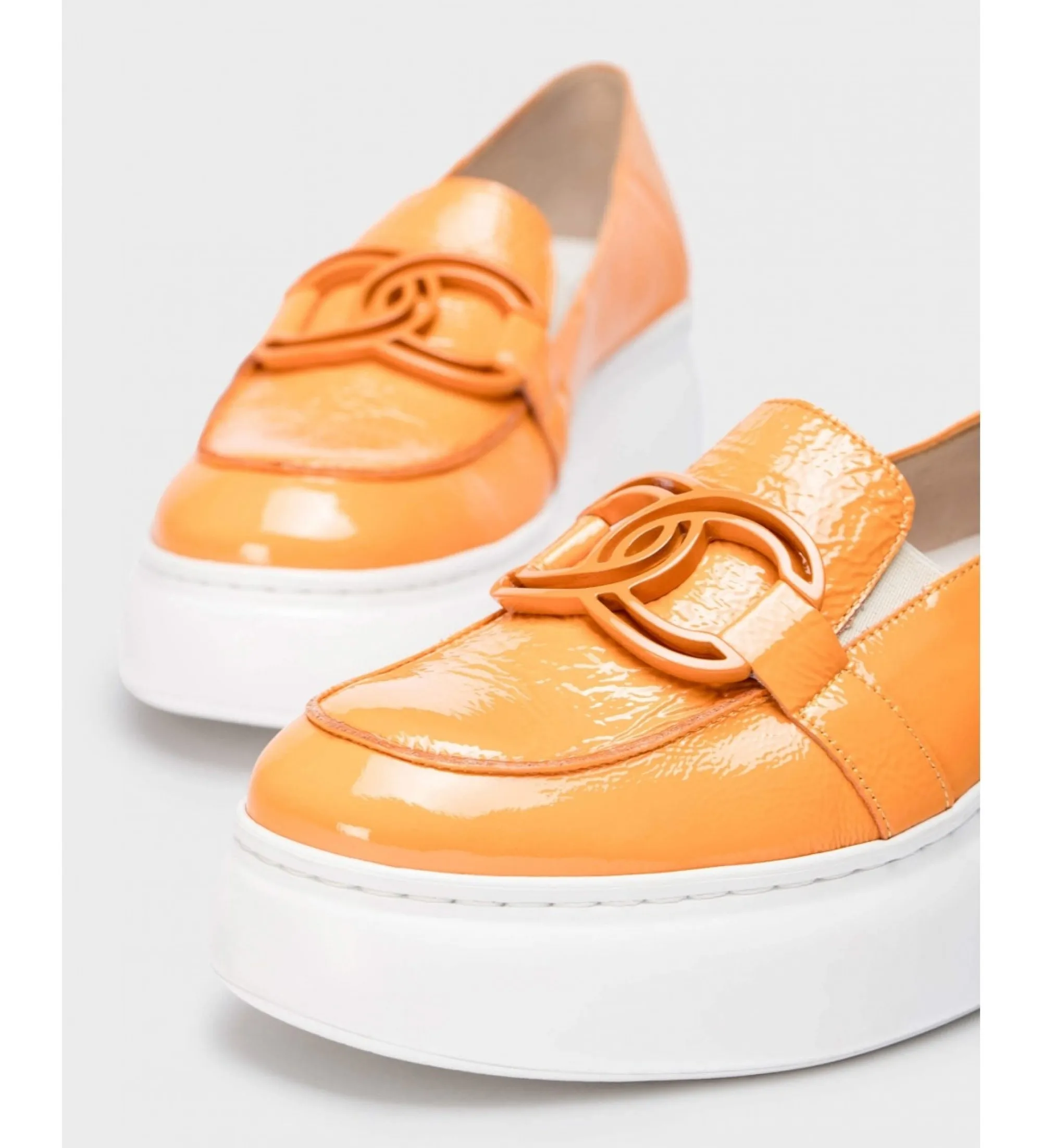 Mocasines de piel Viena naranja