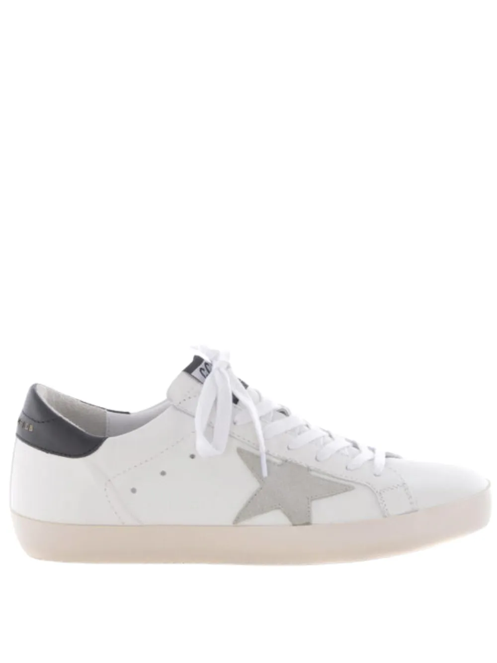 N373O Tenis Casual Golden Goose Superstar Blanco Gris Talon negro