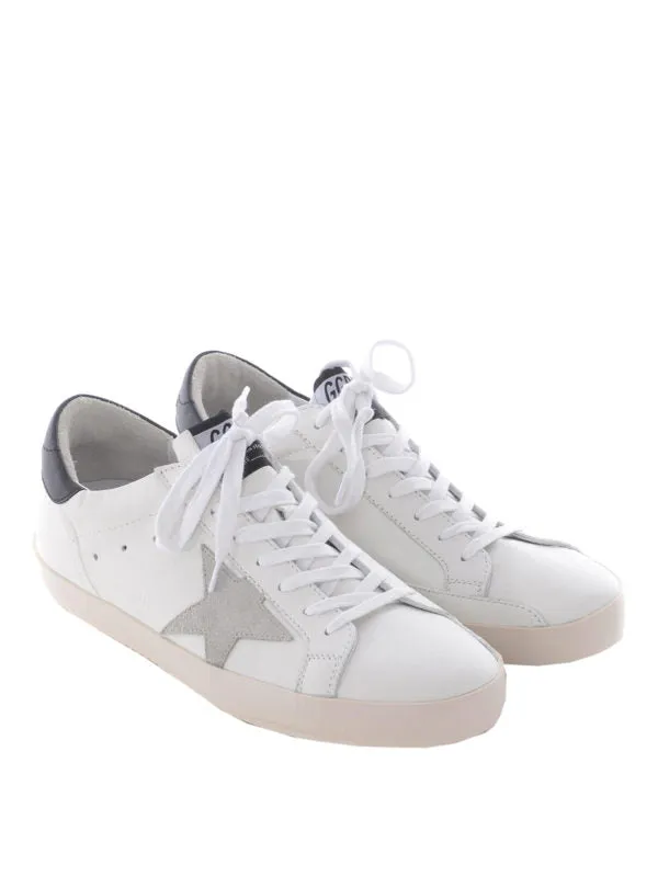 N373O Tenis Casual Golden Goose Superstar Blanco Gris Talon negro