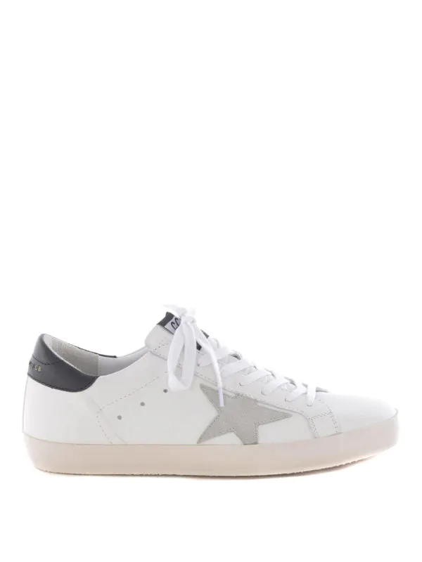 N373O Tenis Casual Golden Goose Superstar Blanco Gris Talon negro