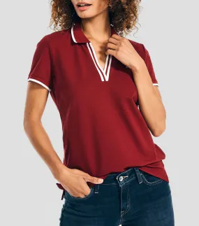 Nautica Playera tipo Polo vino de manga corta Mujer