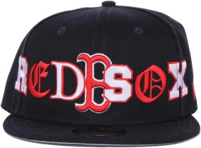 New Era 9Fifty Gorra con parche typo de los Boston Red Sox para en rojo marino