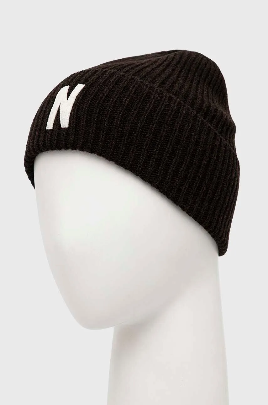 NORSE PROJECTS Merino Lambswool Rib N Logo Beanie