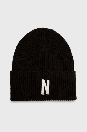 NORSE PROJECTS Merino Lambswool Rib N Logo Beanie