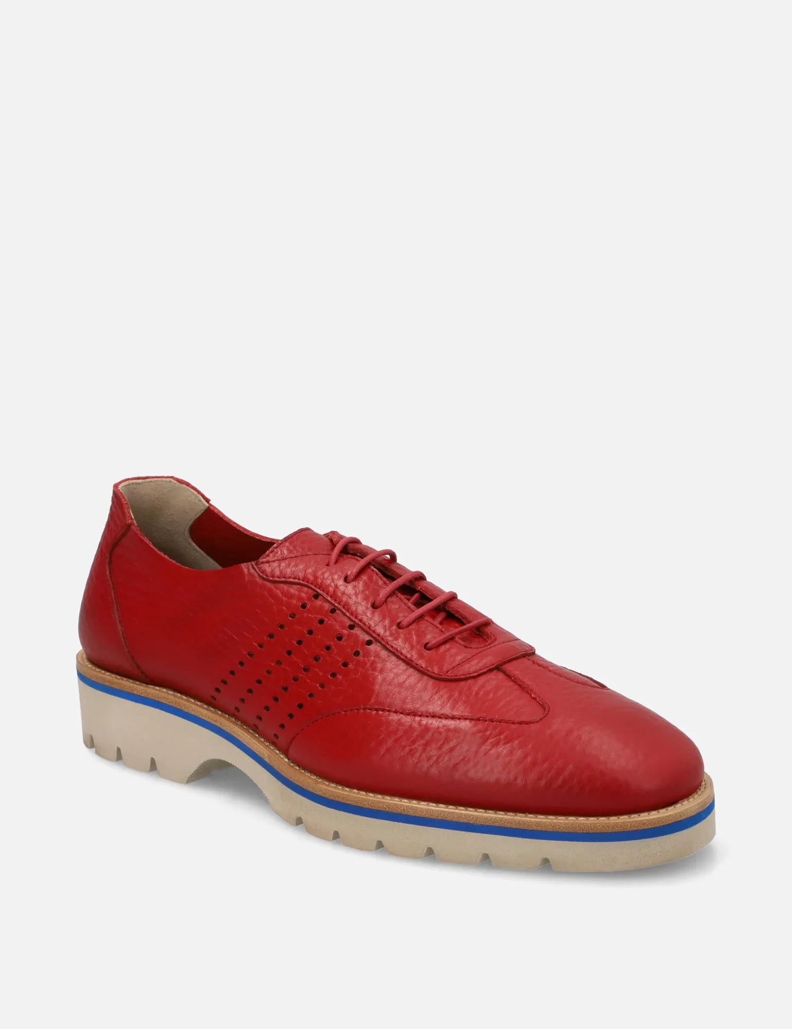 Oxford deportivo en piel bombeada color rojo