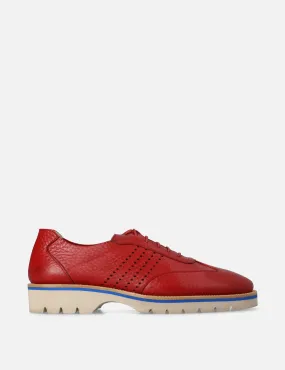 Oxford deportivo en piel bombeada color rojo