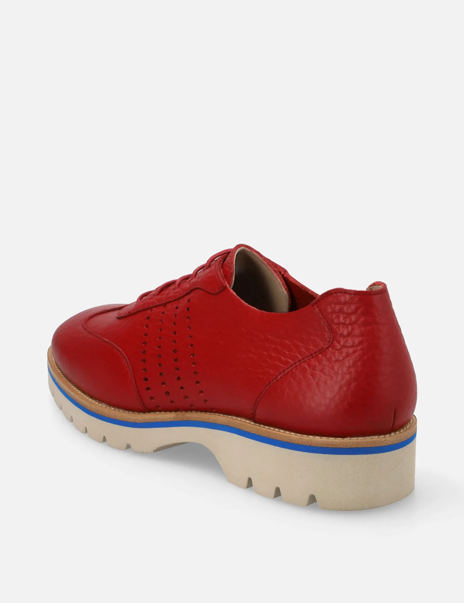 Oxford deportivo en piel bombeada color rojo