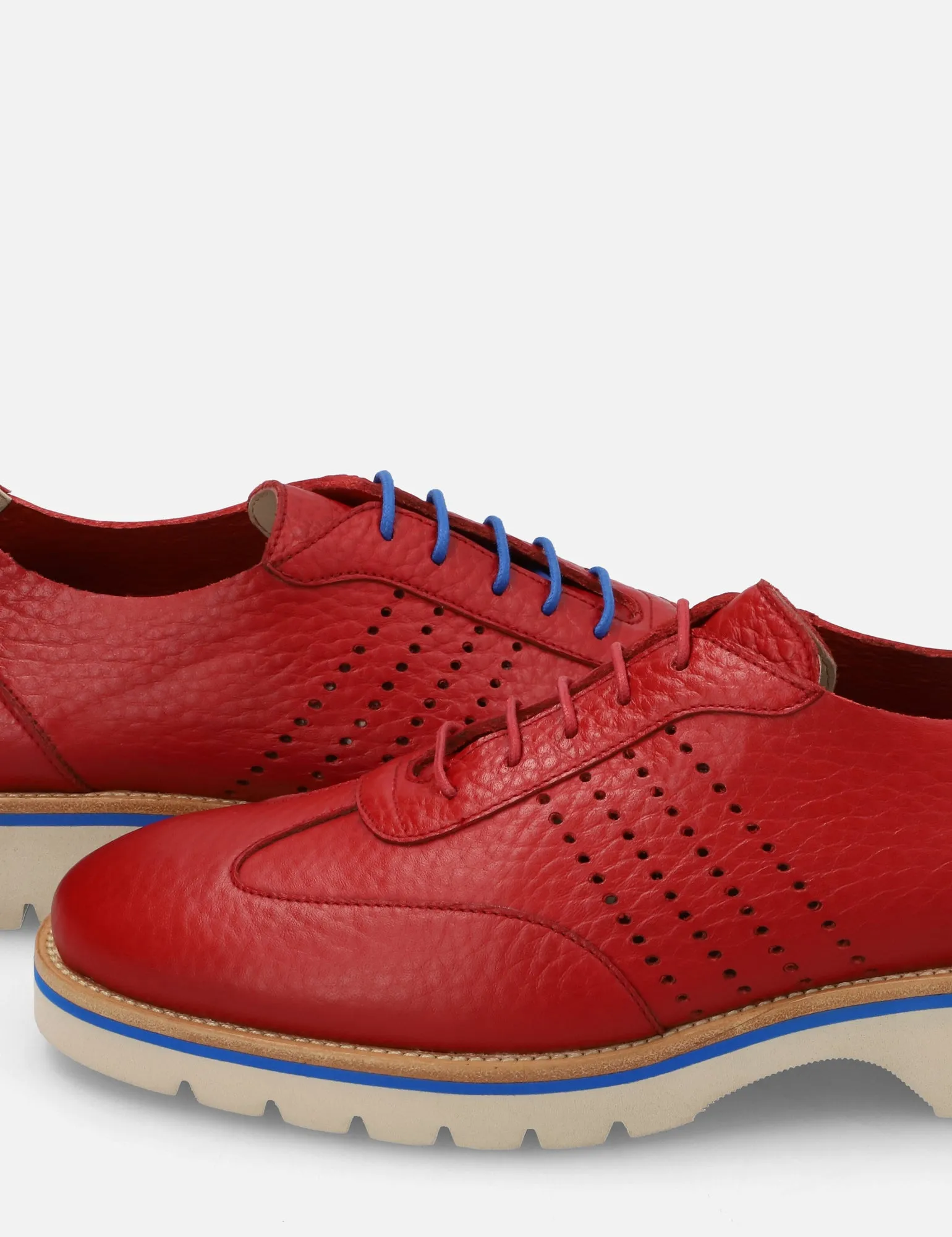 Oxford deportivo en piel bombeada color rojo