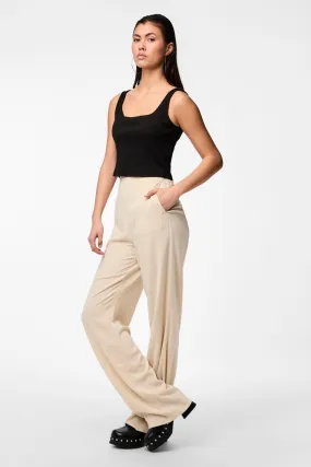 Pantalón lino de mujer fluido con cintura elástica