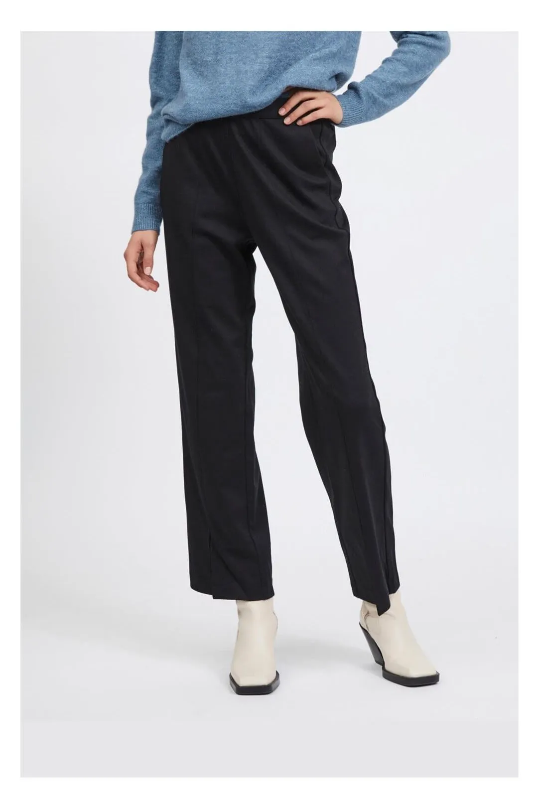 PANTALON TELA ANCHO VIAMERONE NEGRO