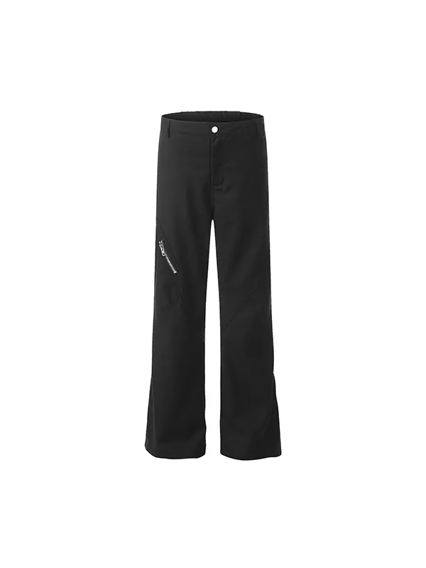 Pantalones cargo simples con cremallera