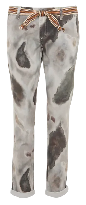 Pantalón chino de mezcla de algodón en beige