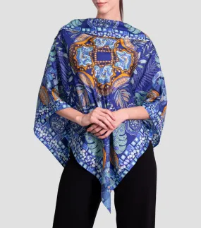 Pineda Covalin Poncho estampado Máscara de Jade Mujer