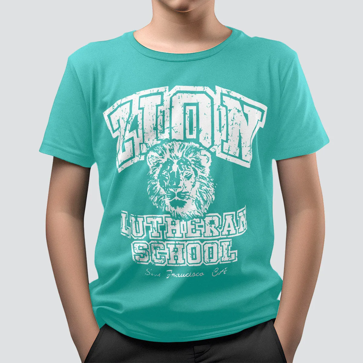 Playera Básica con Estampado de León para Nio, color Aqua