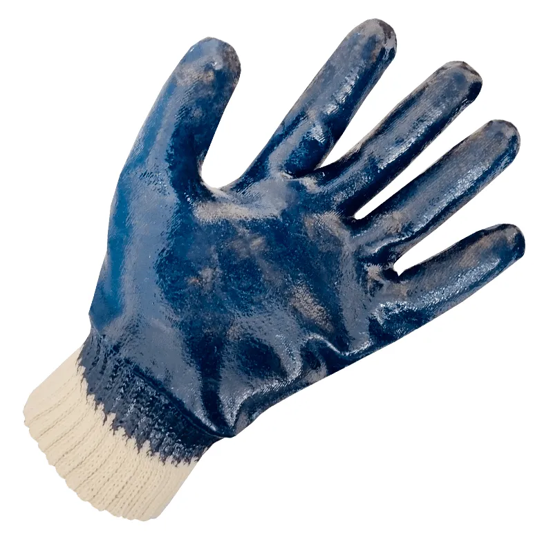 PROWORK GUANTES NITRILO AZUL MEDIO BAÑO COMPLETO PUÑO TEJIDO (PW0722A)