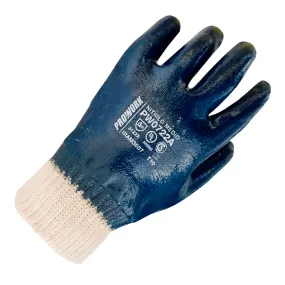 PROWORK GUANTES NITRILO AZUL MEDIO BAÑO COMPLETO PUÑO TEJIDO (PW0722A)