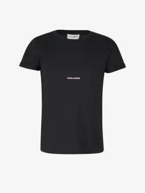 Saint Laurent Camiseta Logo Algodón