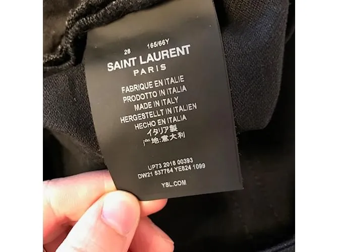 SAINT LAURENT Camiseta vaquera.fr 38 Algodón Negro 