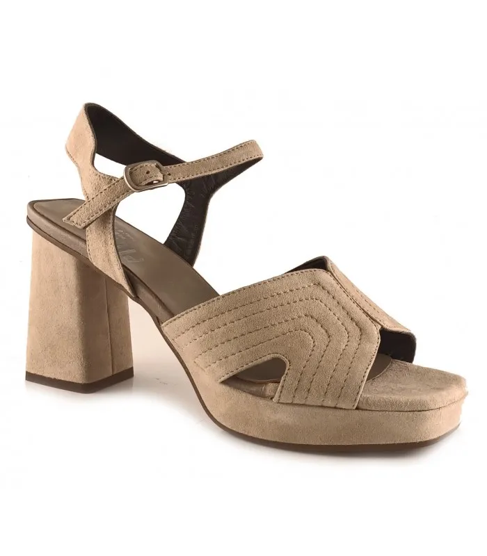 Sandalia camel de platforma