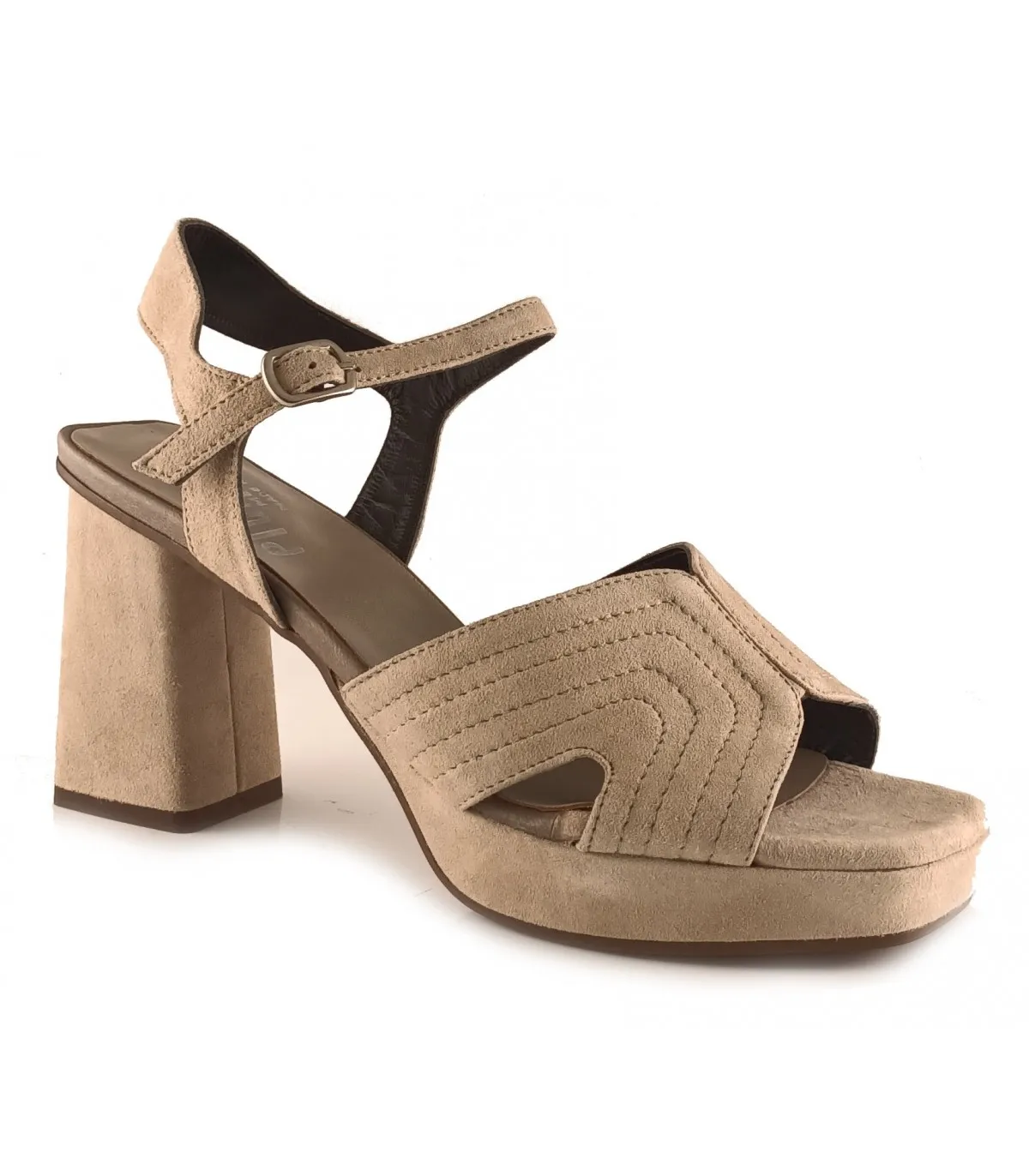 Sandalia camel de platforma