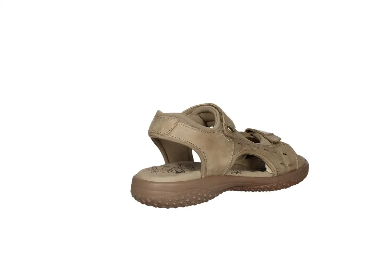 Sandalia Piel Taupe 2 Velcros