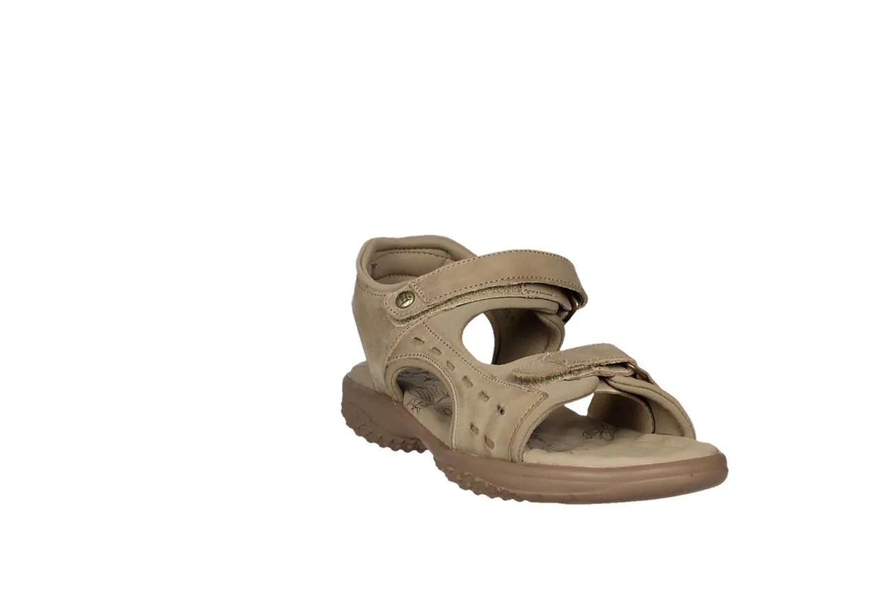 Sandalia Piel Taupe 2 Velcros