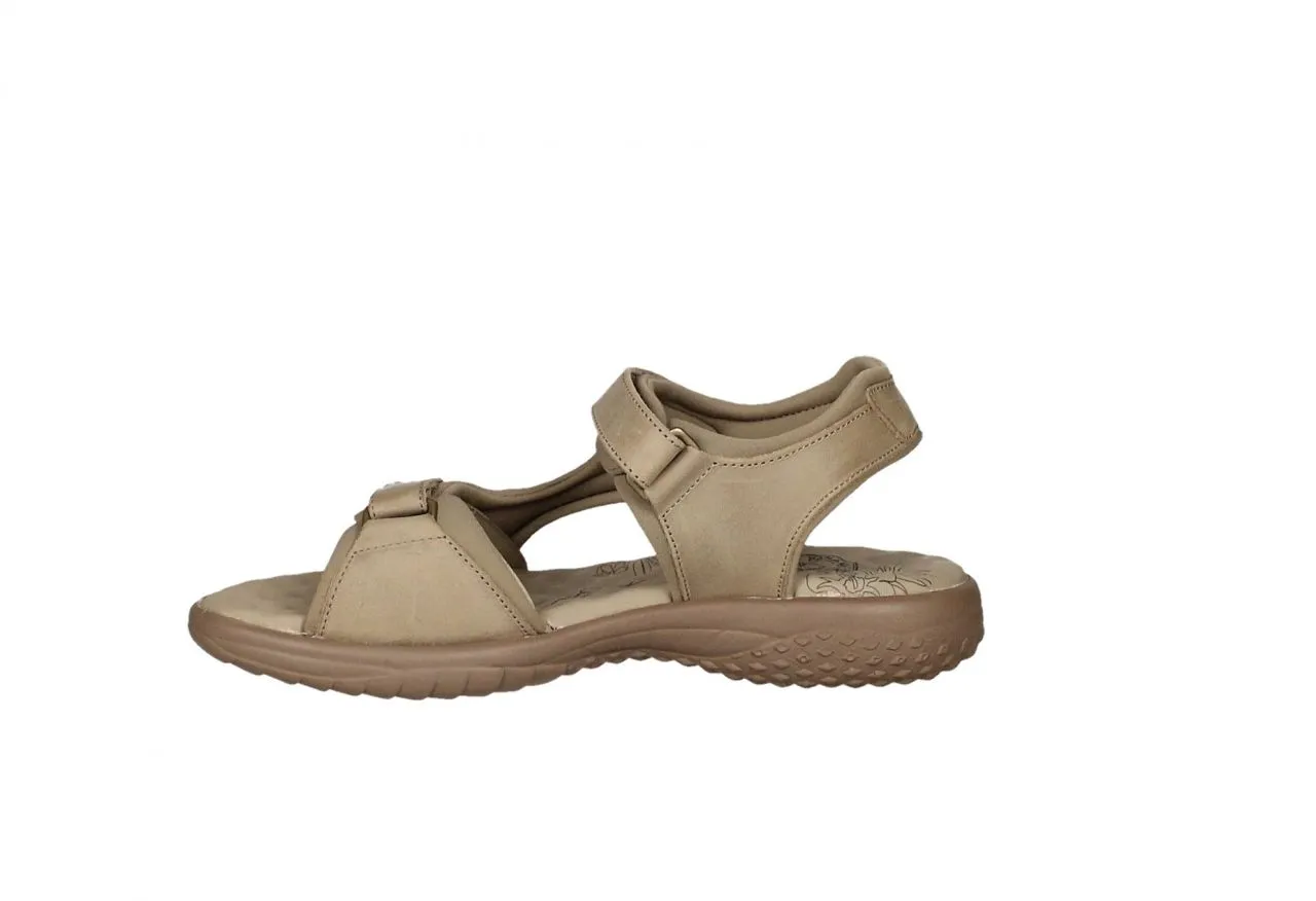 Sandalia Piel Taupe 2 Velcros