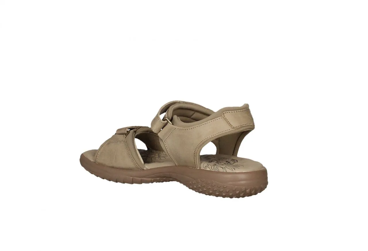 Sandalia Piel Taupe 2 Velcros