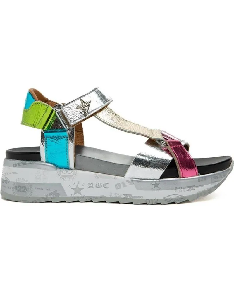 Sandalias de Mujer CETTI 1316 PIEL MULTICOLOR PLATA