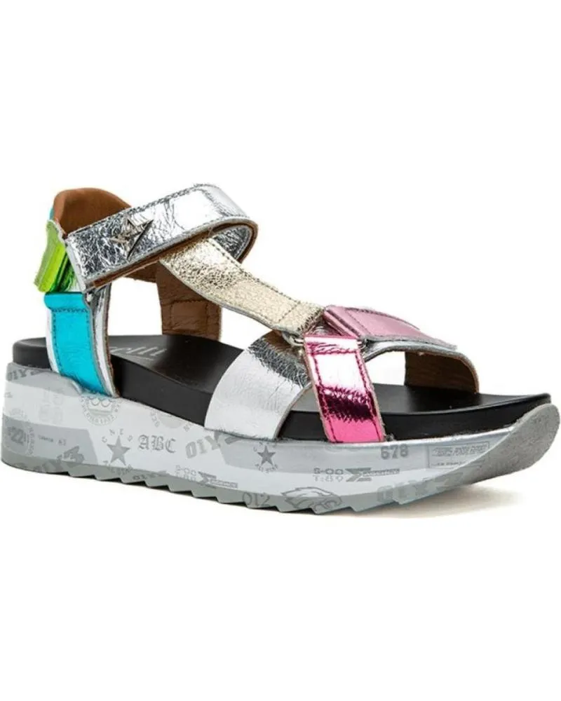 Sandalias de Mujer CETTI 1316 PIEL MULTICOLOR PLATA