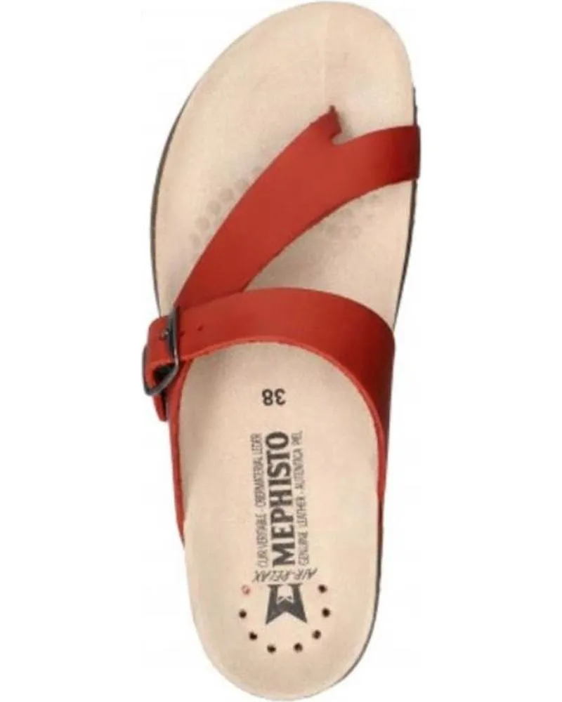 Sandalias de Mujer MEPHISTO HELEN PIEL ROJA ROJO