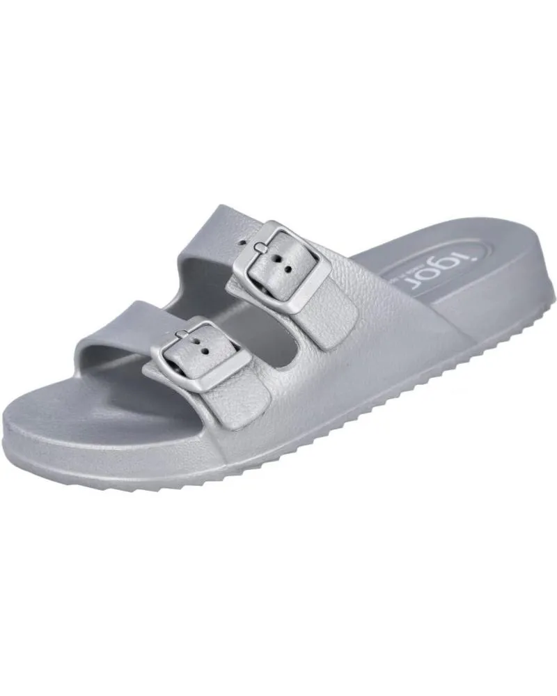 Sandalias IGOR  de Mujer S10327-201 HABANA CHANCLAS PLAYA MUJER  METALICO PLATA