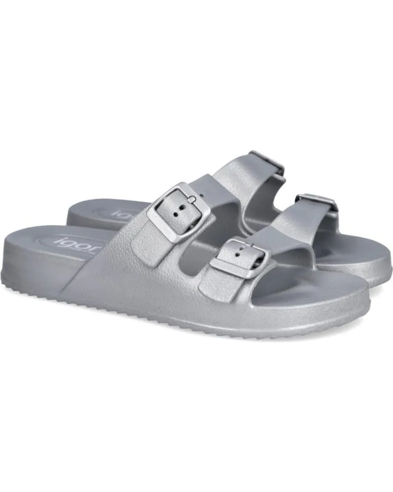 Sandalias IGOR  de Mujer S10327-201 HABANA CHANCLAS PLAYA MUJER  METALICO PLATA