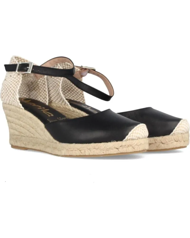 Sandalias MARILA  de Mujer YUTE PARA MUJER CON CUNA MEDIA EN PIEL DINA  NEGRO