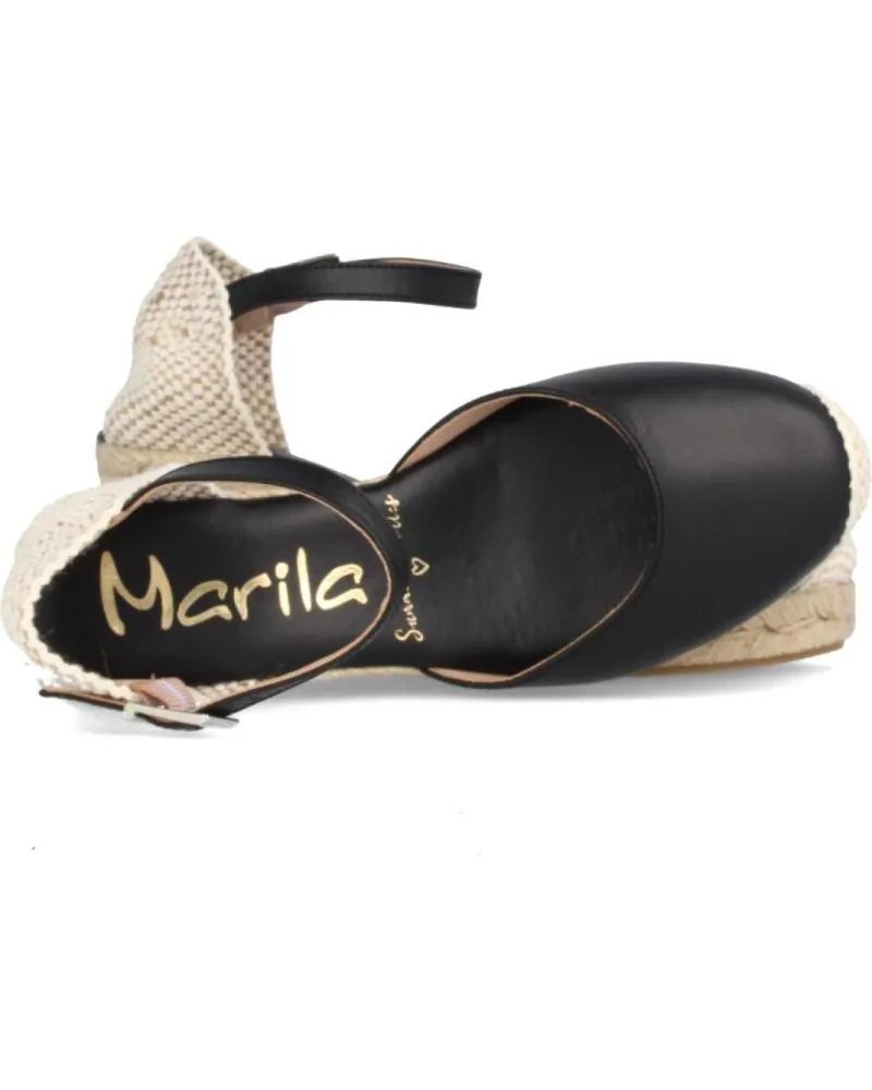 Sandalias MARILA  de Mujer YUTE PARA MUJER CON CUNA MEDIA EN PIEL DINA  NEGRO