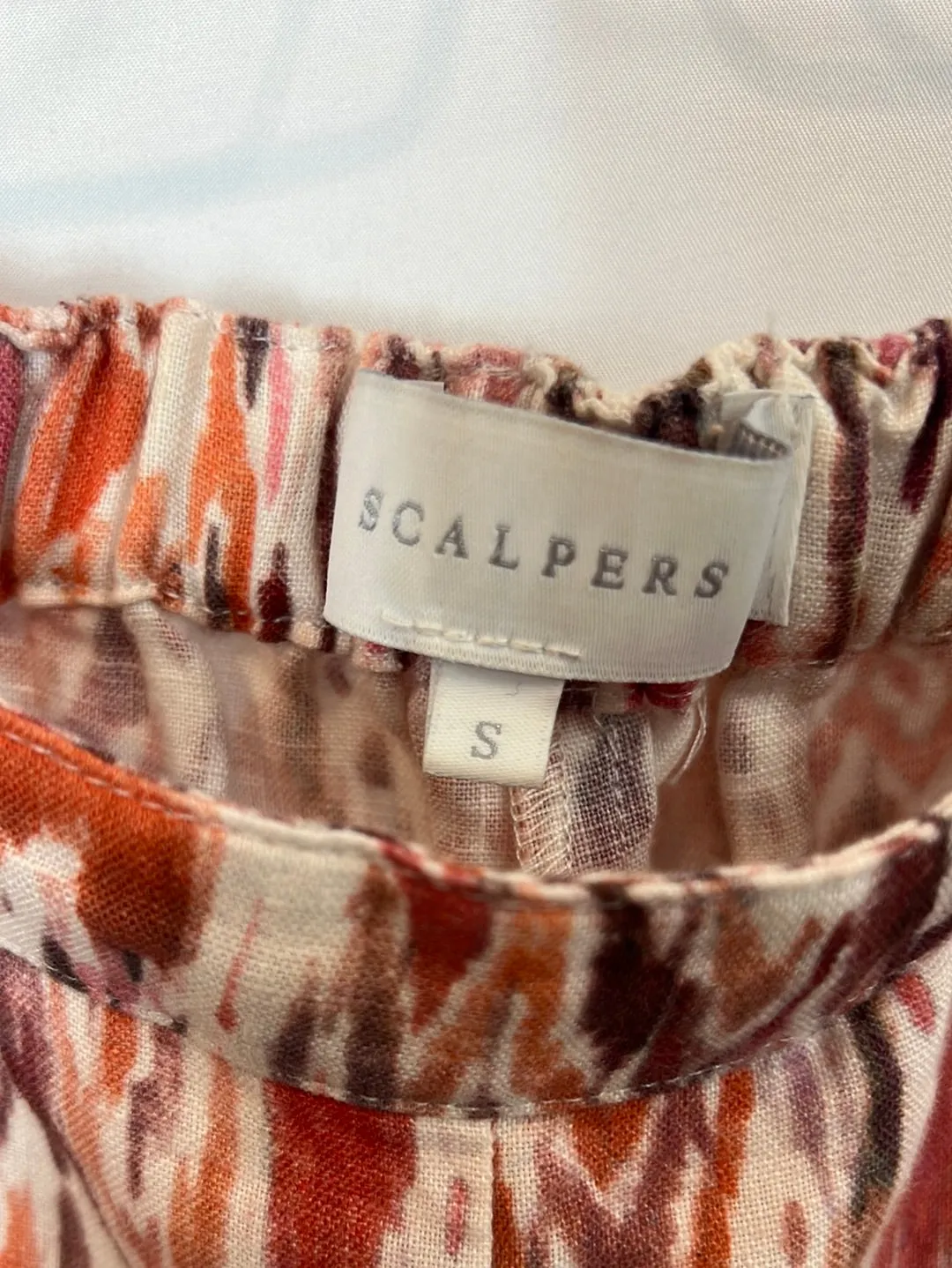 SCALPERS. Pantalón estampado de lino T.s