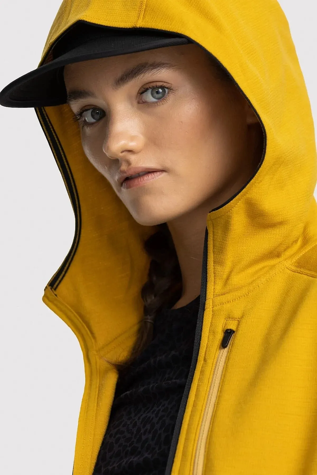 sudadera Mons Royale Aproach Merino Shift Fleece Hood Zip - Turmeric - women´s