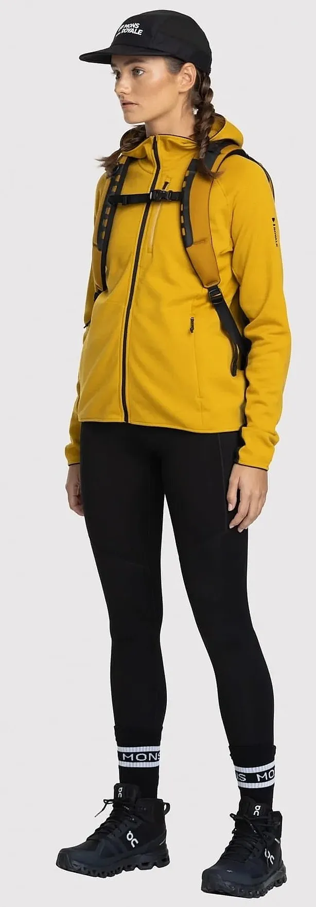 sudadera Mons Royale Aproach Merino Shift Fleece Hood Zip - Turmeric - women´s