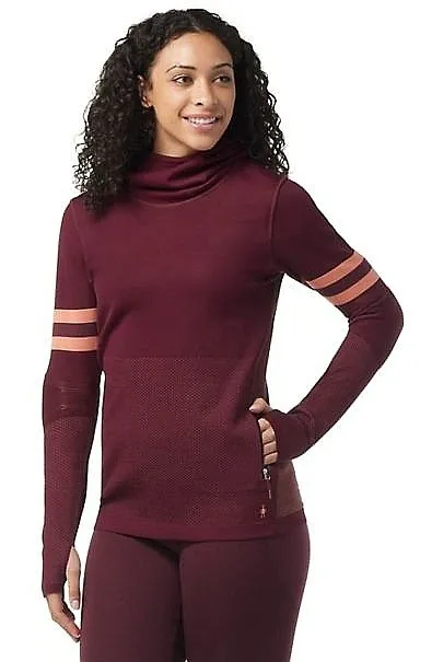 sudadera Smartwool Intraknit Merino Tech Pullover - Black Cherry - women´s