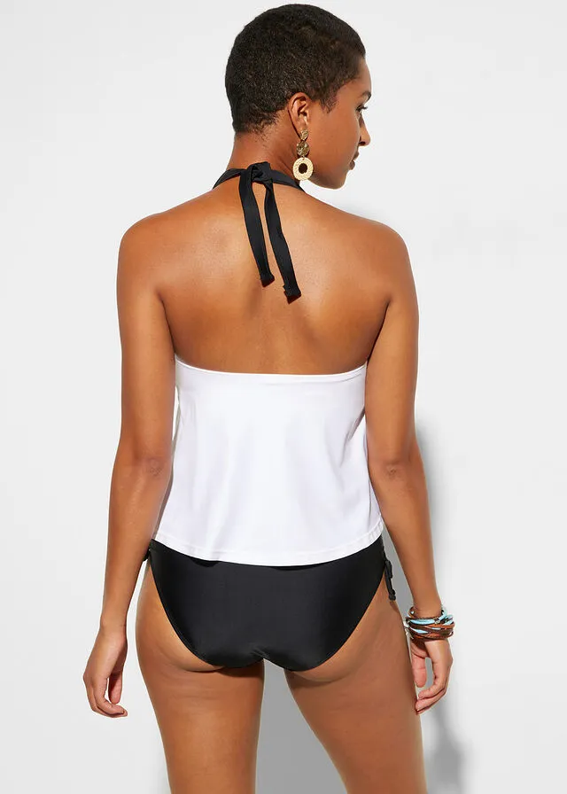 Tankini (2 piezas) blanco-negro estampado