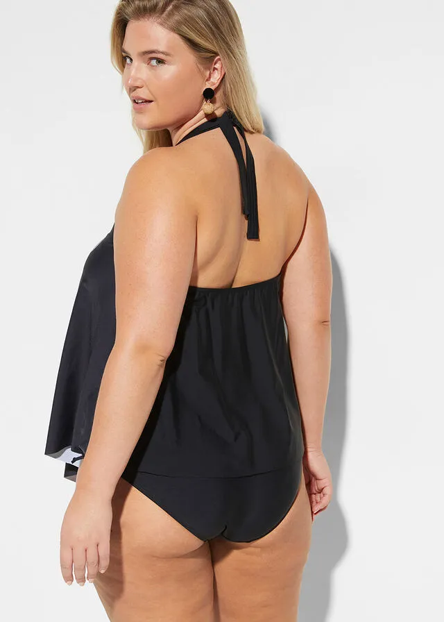 Tankini (2 piezas) Negro estampado