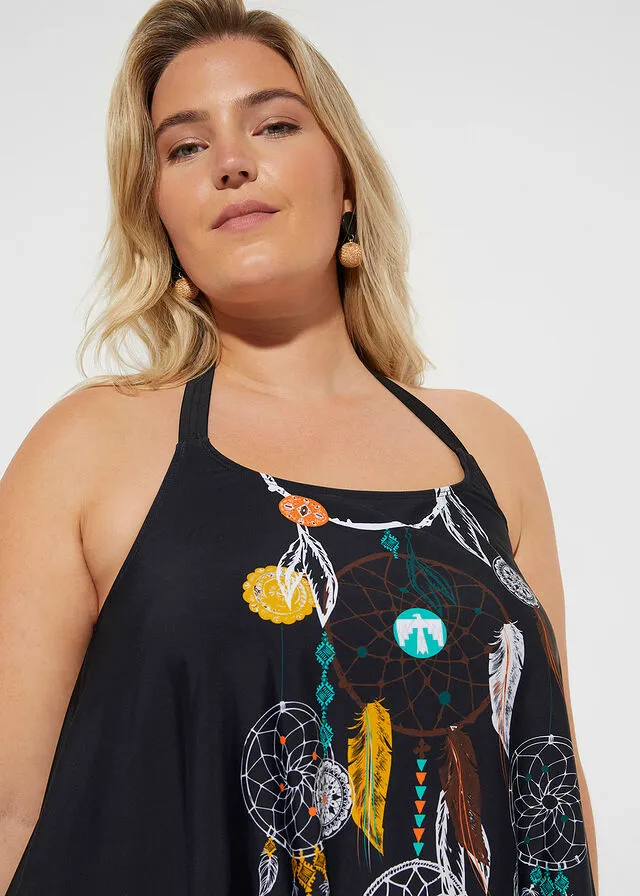 Tankini (2 piezas) Negro estampado