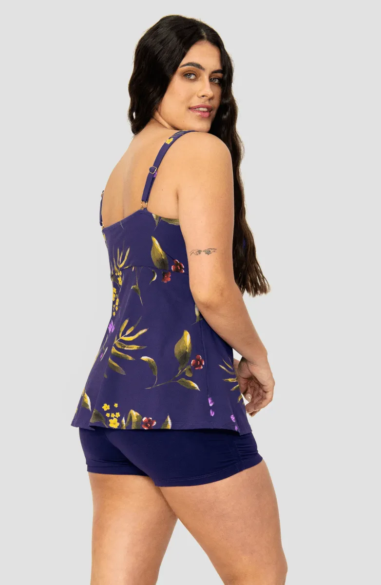 Tankini  Estampado Botánico Short Alma Viajera