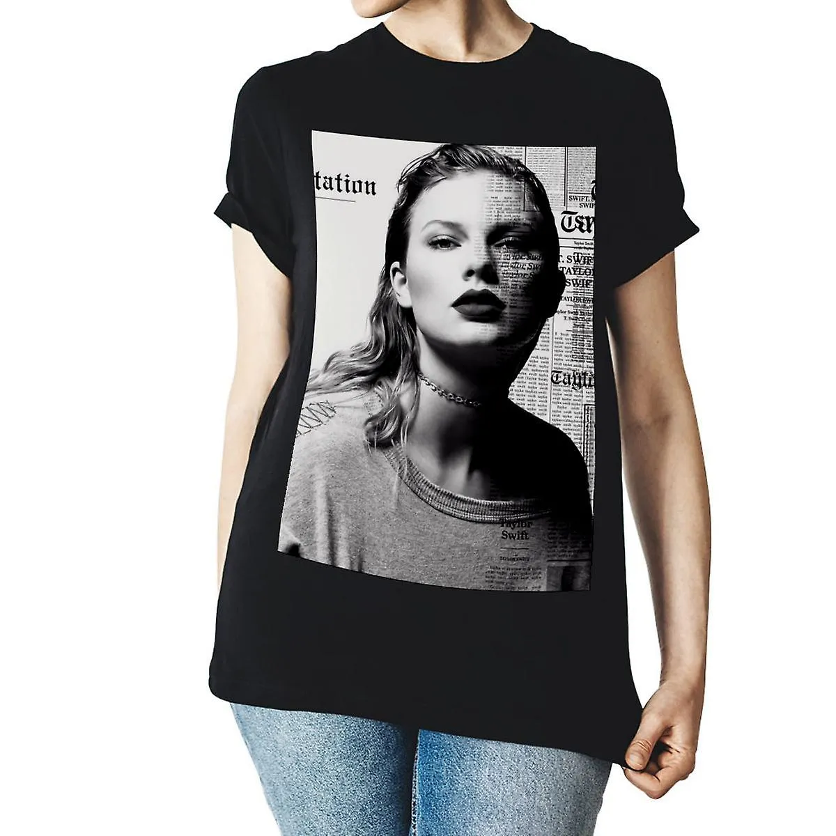 Taylor Swift's Reputation Tour (1)11 Ocio Hombres Mujeres Adultos Camiseta de manga corta Patrón personalizable Sport Negro 