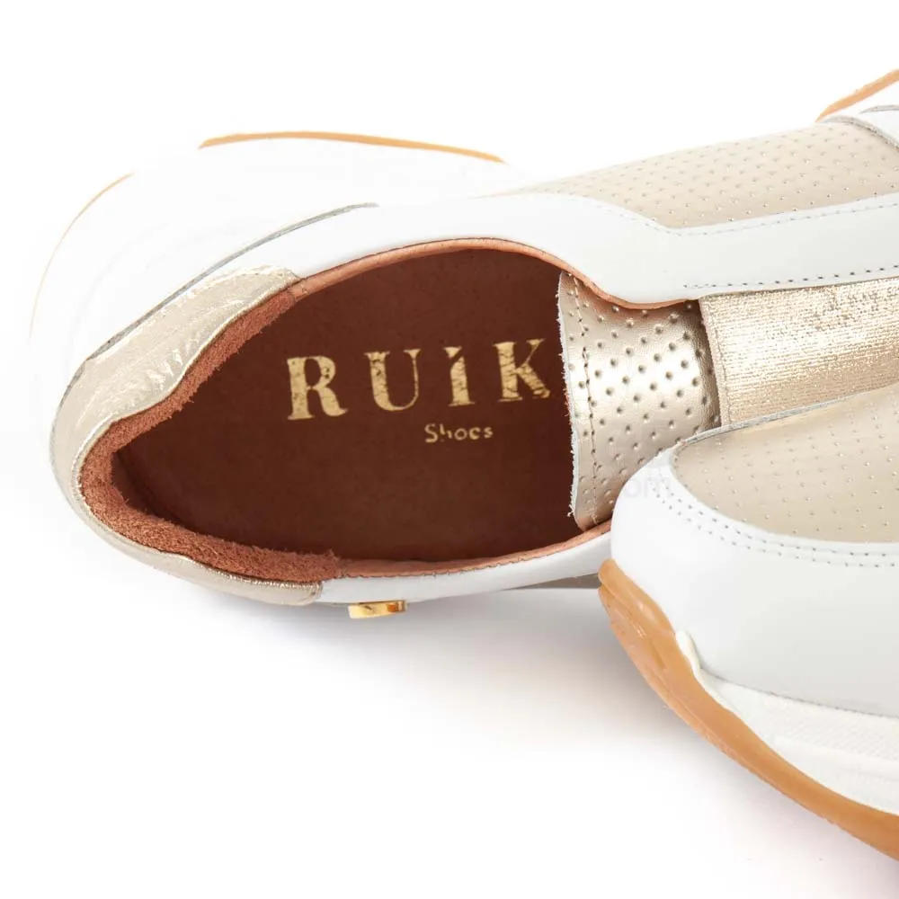 Tenis RUIKA Pele Branco Ouro 23/4619