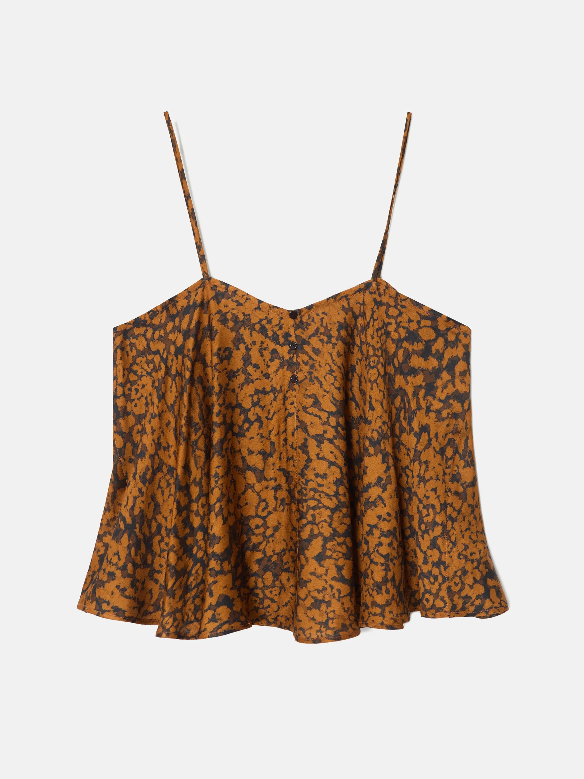 Top tirantes estampado animal print marron